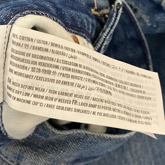 Abercrombie Dark Wash Distressed Button Fly Mom Denim Jeans Womens Size 4/27 - Picture 10 of 12